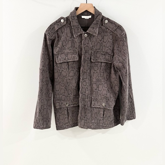 Karlie Snake Print Utility Jacket Gray Size Medium - Picture 1 of 5